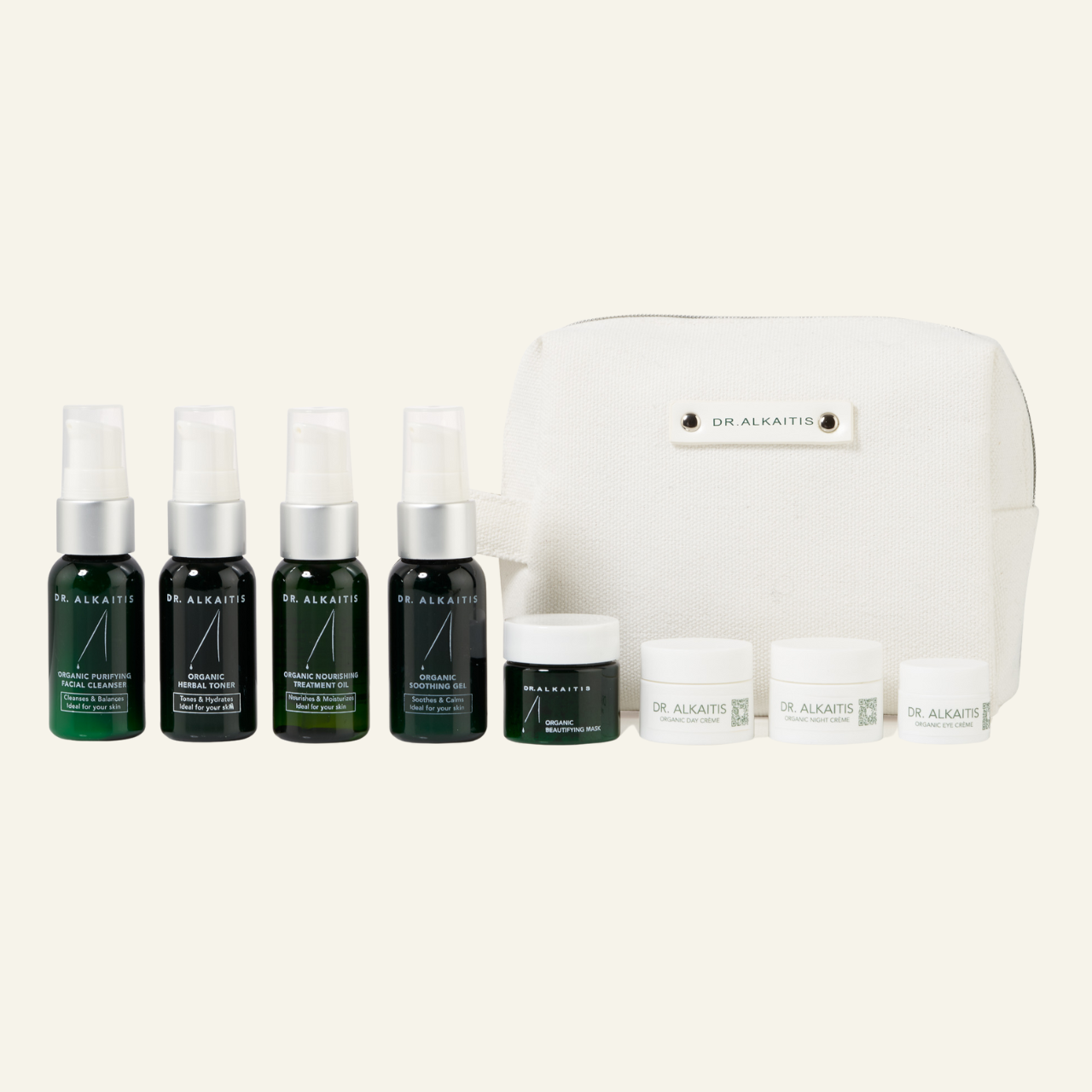 Dr. Alkaitis Organic Travel Skincare Kit – 8-Piece Deluxe