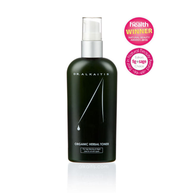 Dr. Alkaitis award winning Organic Herbal Toner is soothing, toning and moisturizing.