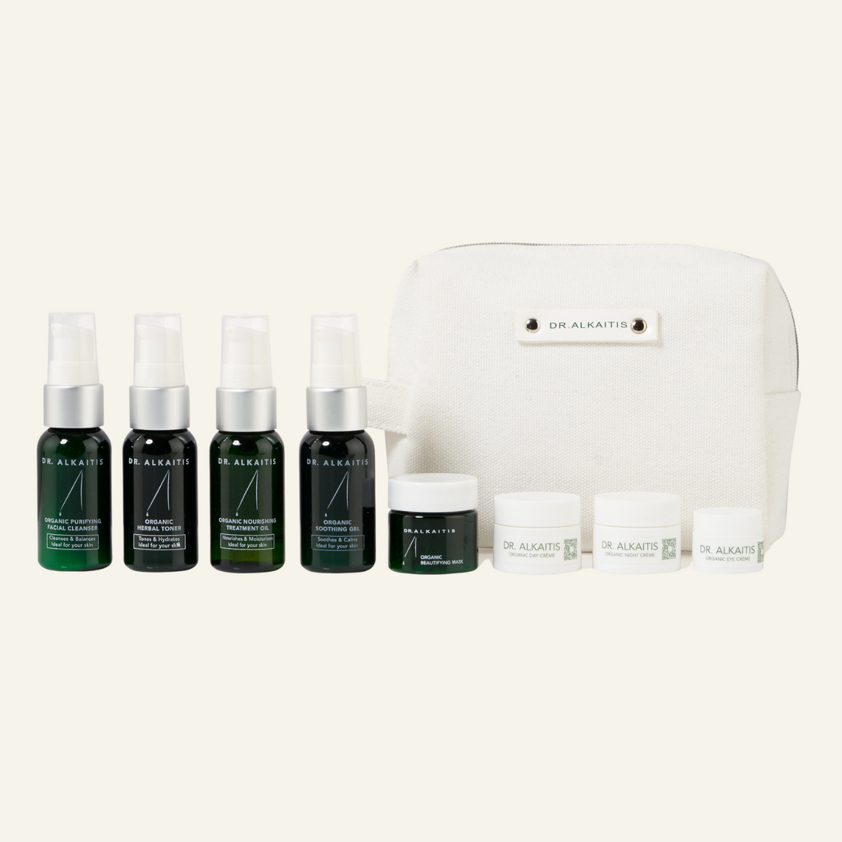 Dr. Alkaitis Organic Travel Skincare Kit – 8-Piece Deluxe Dr. Alkaitis Organic Travel Skincare Kit – 8-Piece Deluxe